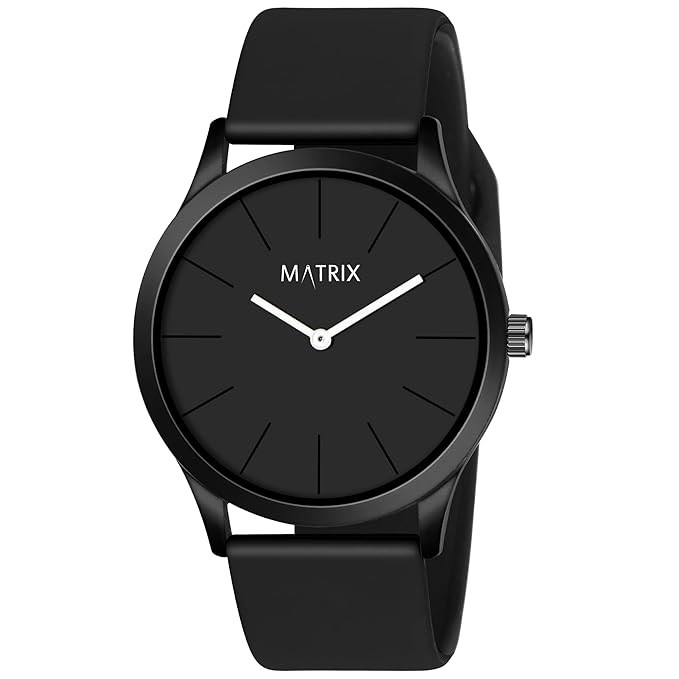 Matrix Minimalist Silicone Strap Analog Watch for Men Boys