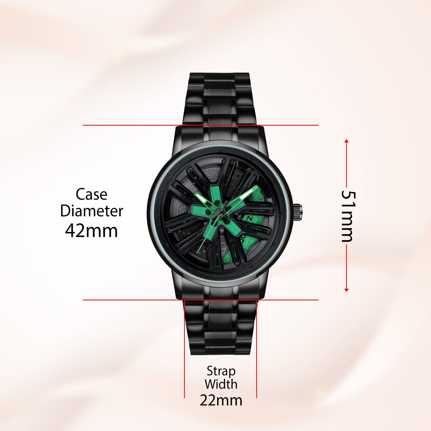 MotionX Spinning Car Wheel Dial Chain Strap Analog Watch for Men