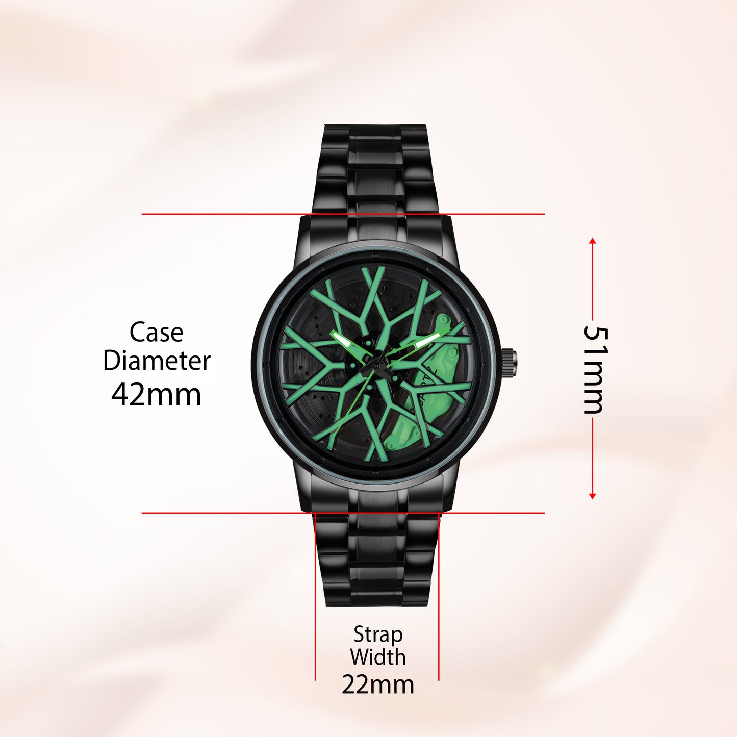 MotionX Spinning Car Wheel Dial Chain Strap Analog Watch for Men