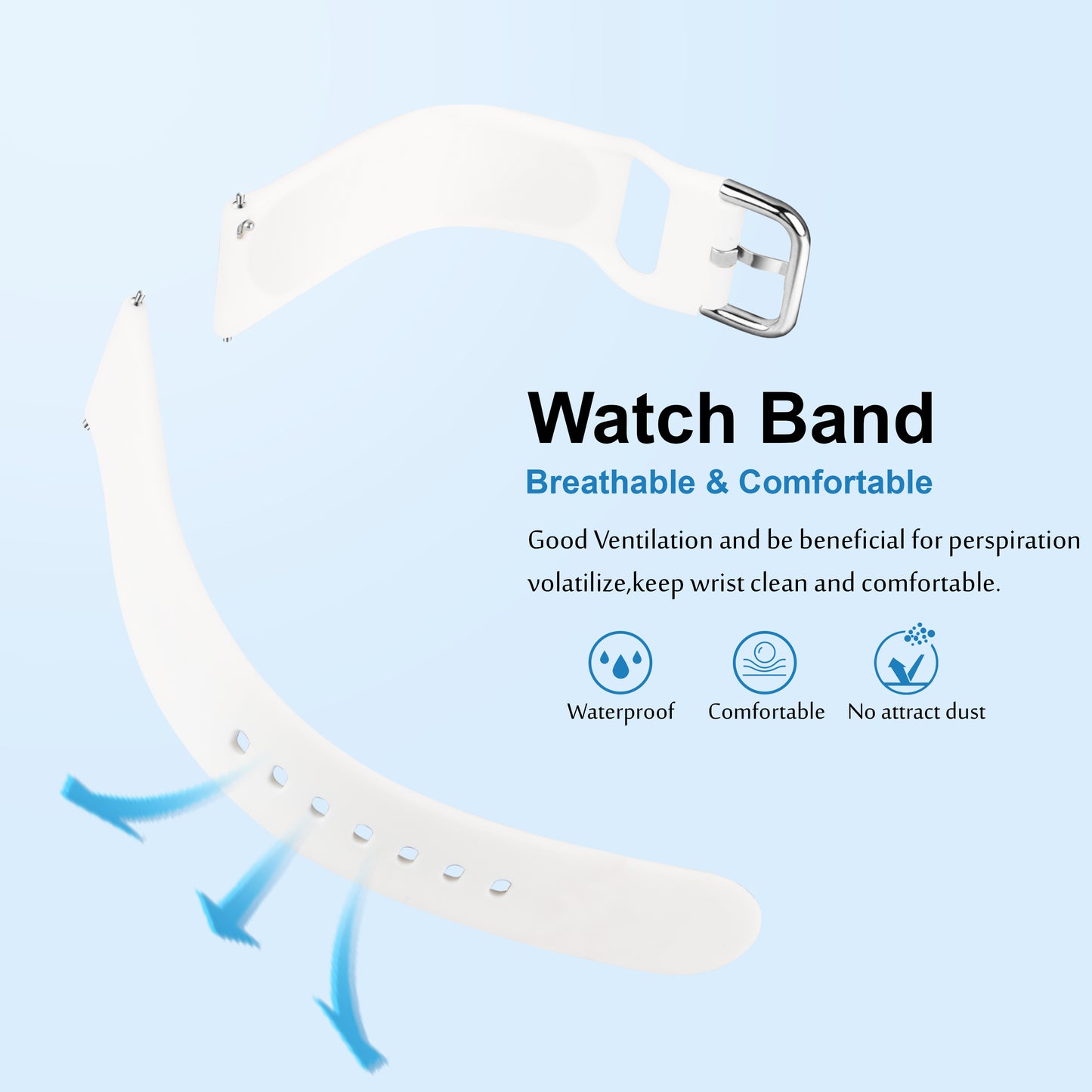 Matrix Accessorize 22MM Silicone Loop Strap (Colour : White)