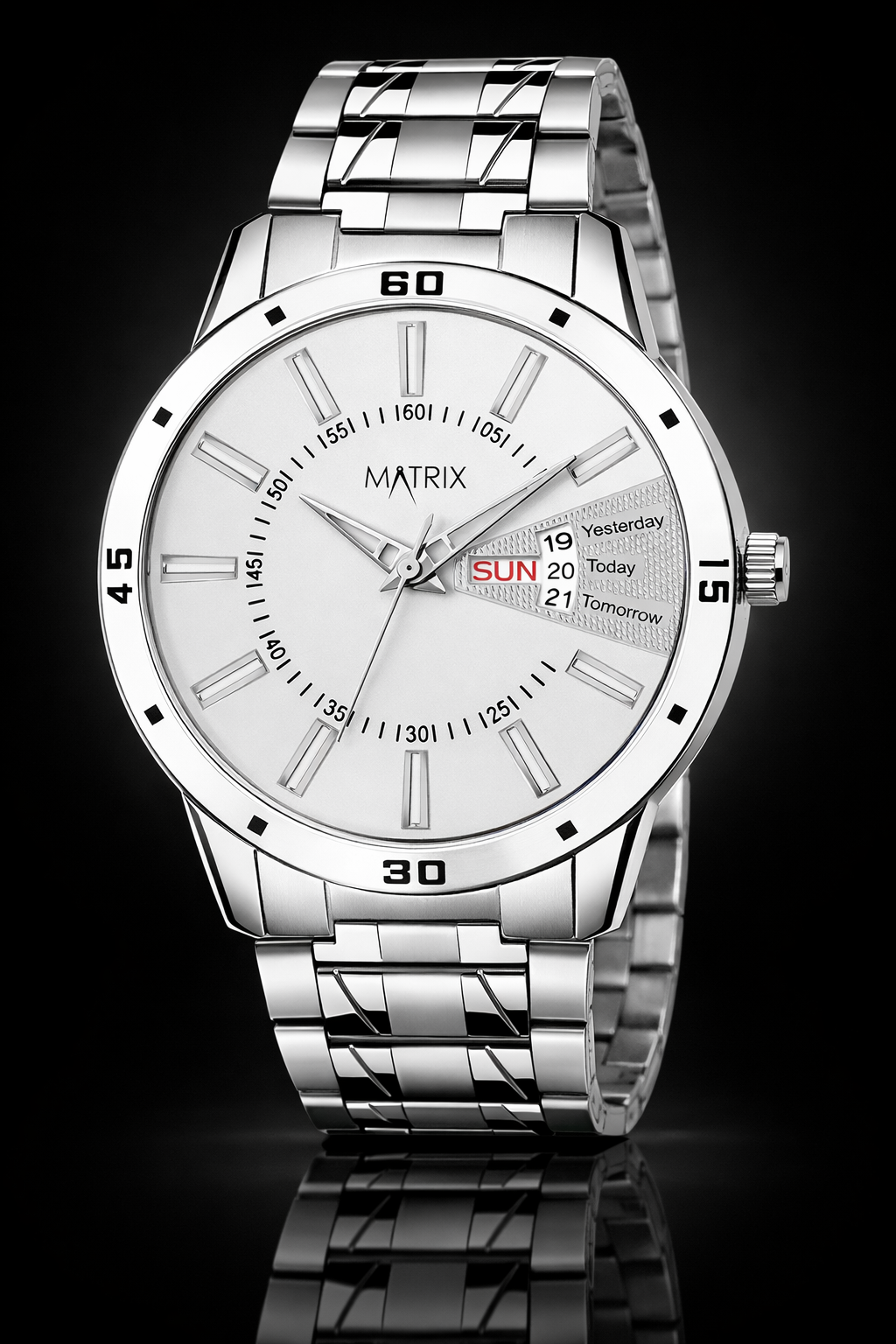 Matrix Antique 3.0 Day & Date With Stainless Steel Strap Analog Watch For Men