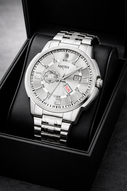 Matrix Superior Day & Date With Stainless Steel Strap Analog Watch For Men