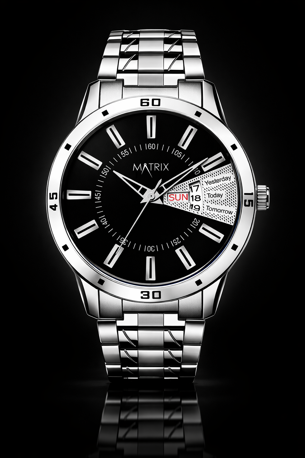 Matrix Antique 3.0 Day & Date With Stainless Steel Strap Analog Watch For Men