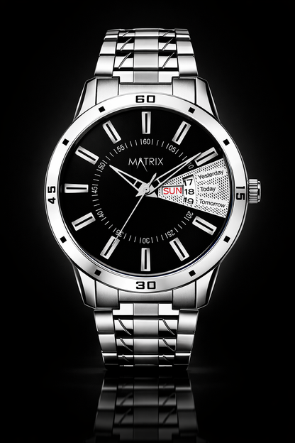 Matrix Antique 3.0 Day & Date With Stainless Steel Strap Analog Watch For Men