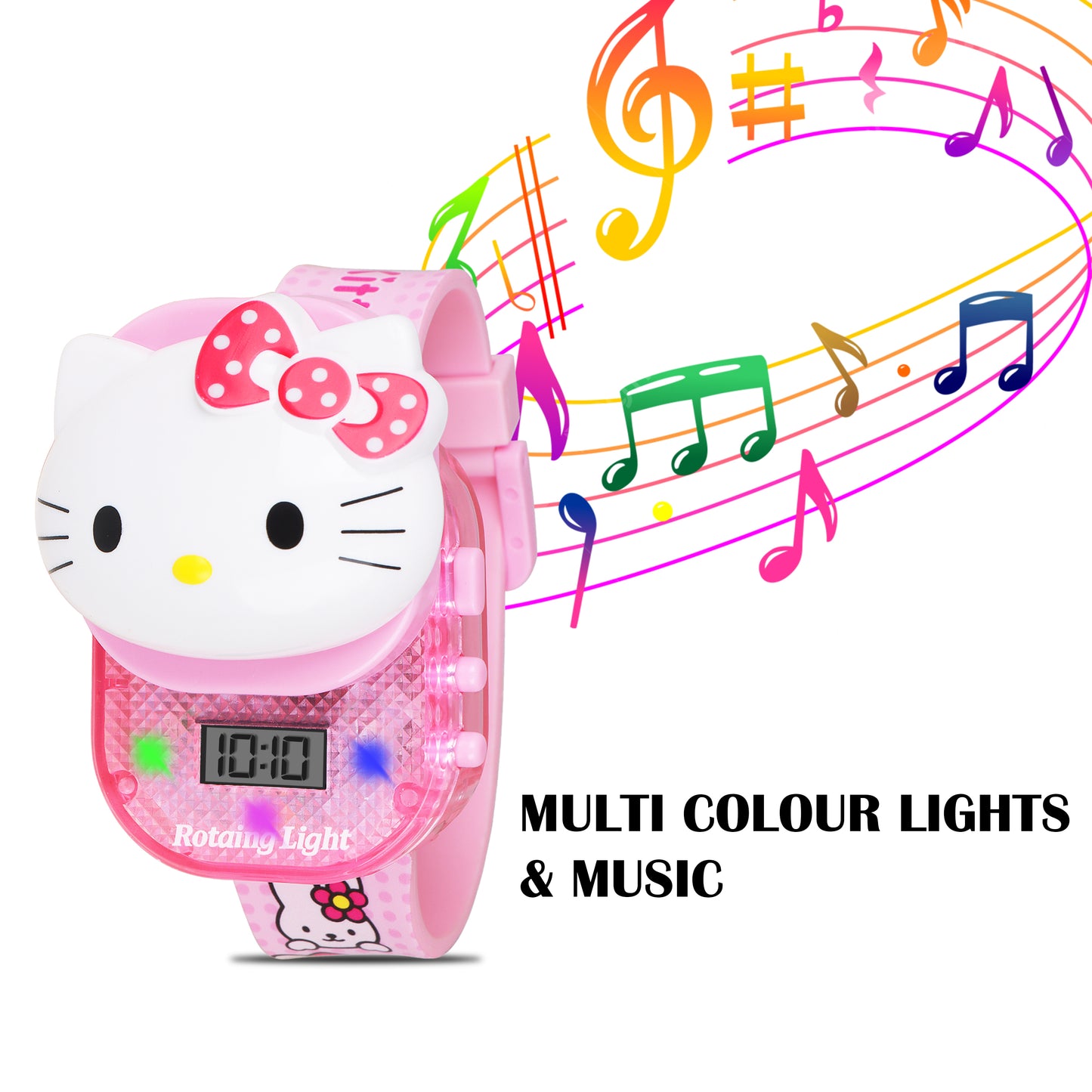 Matrix Premium Edition 3D Hello Kitty Face With Light Digital Watch for Kids
