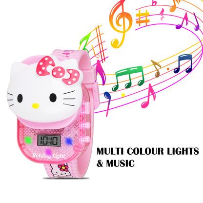 Matrix Premium Edition 3D Hello Kitty Face With Light Digital Watch for Kids