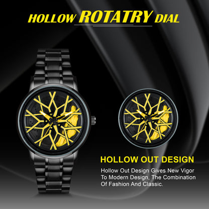 MotionX Spinning Car Wheel Dial Chain Strap Analog Watch for Men