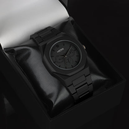 Matrix Arabian | Black Aura Dial & Polycarbonate Strap Analog Watch for Men & Boys (Cardinal Numbers)