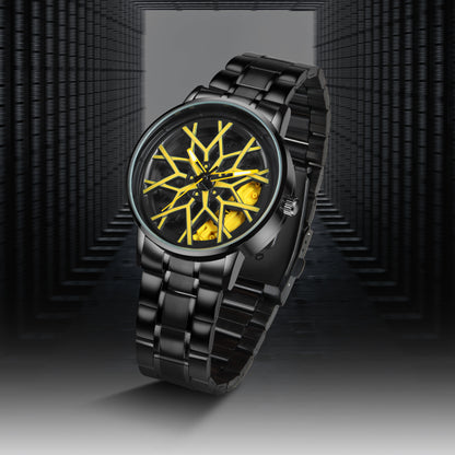 MotionX Spinning Car Wheel Dial Chain Strap Analog Watch for Men