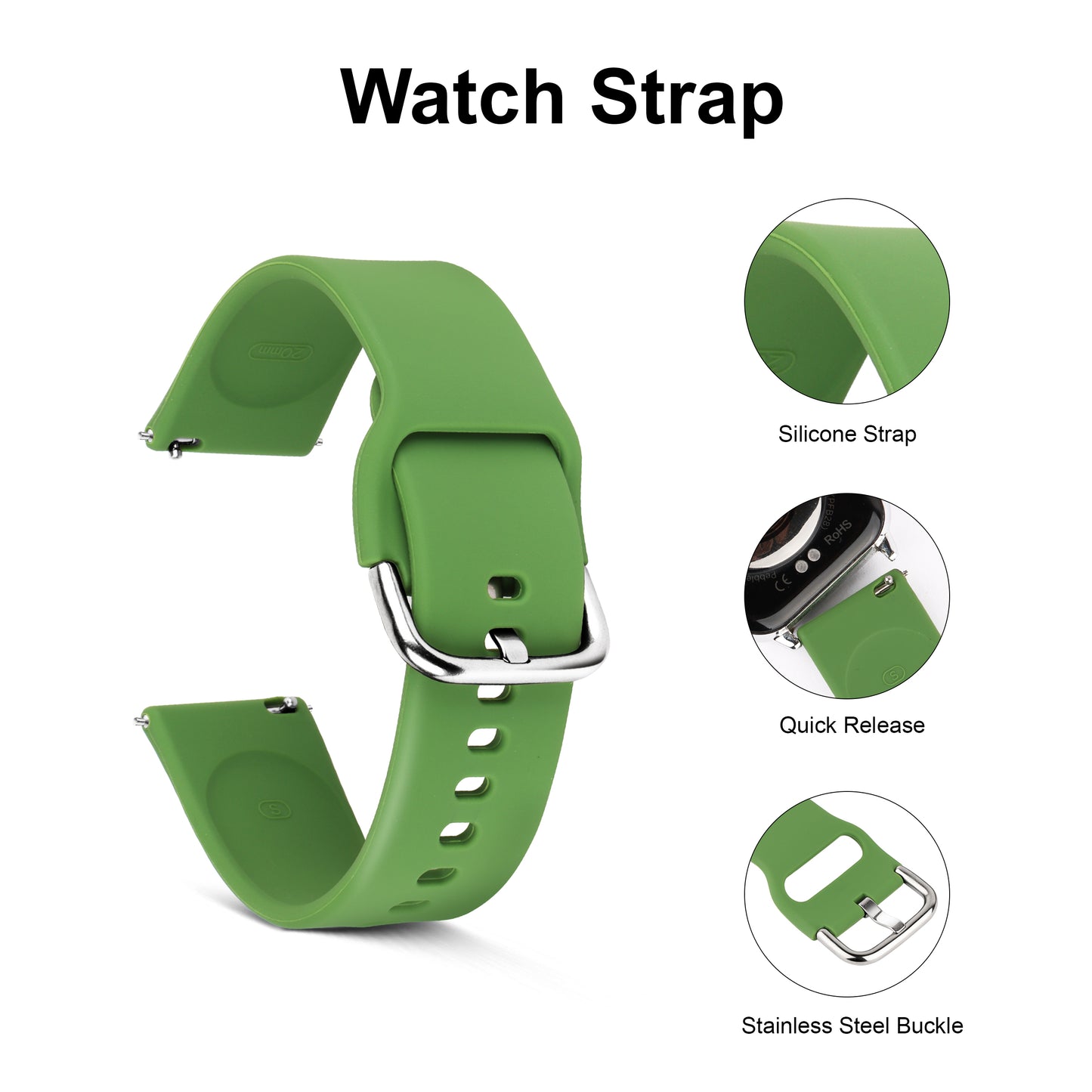 Matrix Accessorize 22MM Silicone Loop Strap (Colour : Green)