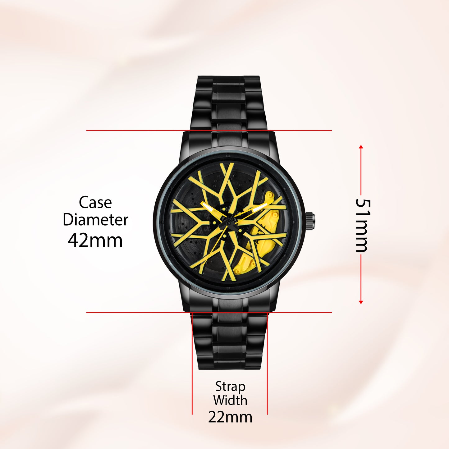 MotionX Spinning Car Wheel Dial Chain Strap Analog Watch for Men