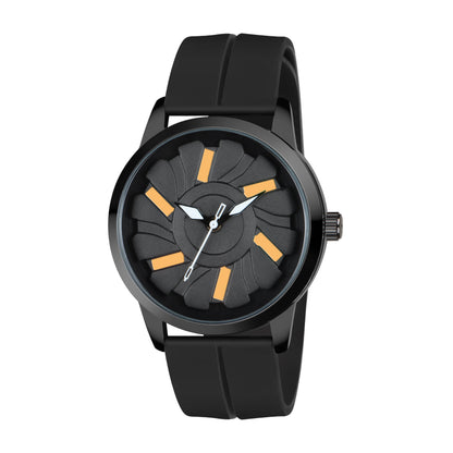 MotionX Rotating Dial With Radium Inside Black Mens Analog Watch