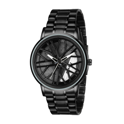 MotionX Rotating Roulette Dial Stainless Steel Strap Analog Watch for Men