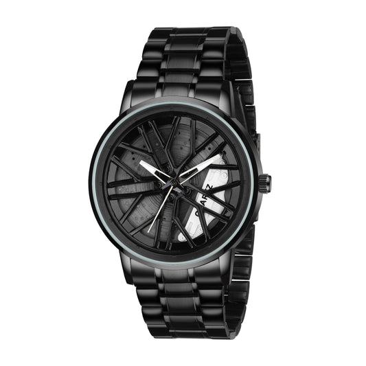 MotionX Rotating Roulette Dial Stainless Steel Strap Analog Watch for Men