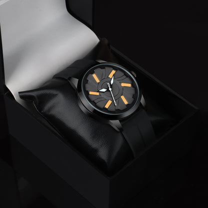 MotionX Rotating Dial With Radium Inside Black Mens Analog Watch