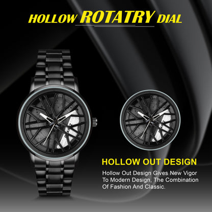 MotionX Rotating Roulette Dial Stainless Steel Strap Analog Watch for Men