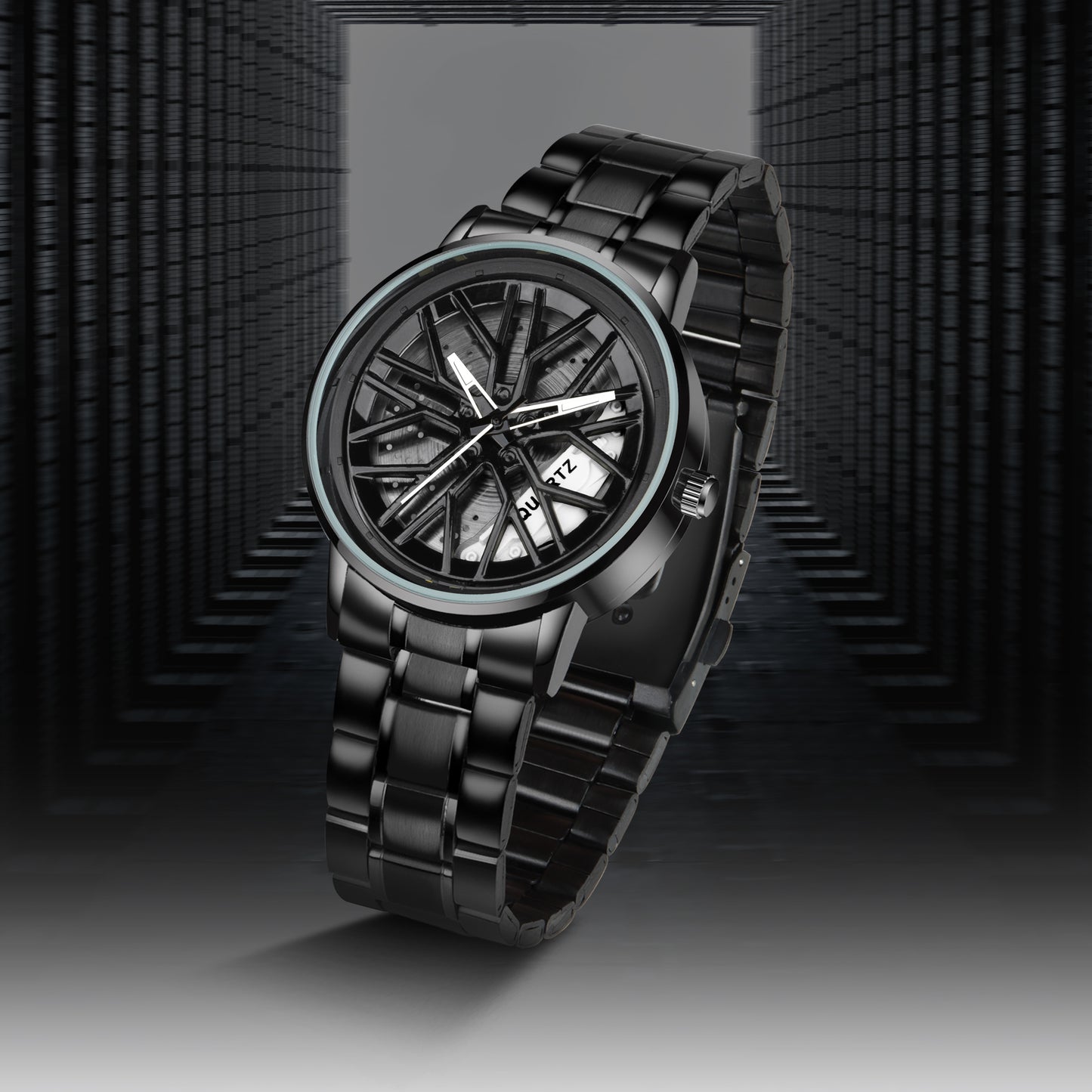 MotionX Rotating Roulette Dial Stainless Steel Strap Analog Watch for Men