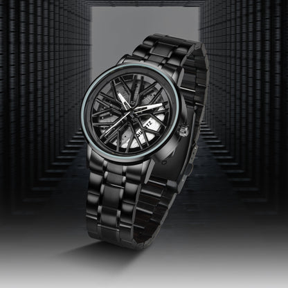 MotionX Rotating Roulette Dial Stainless Steel Strap Analog Watch for Men