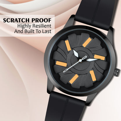 MotionX Rotating Dial With Radium Inside Black Mens Analog Watch