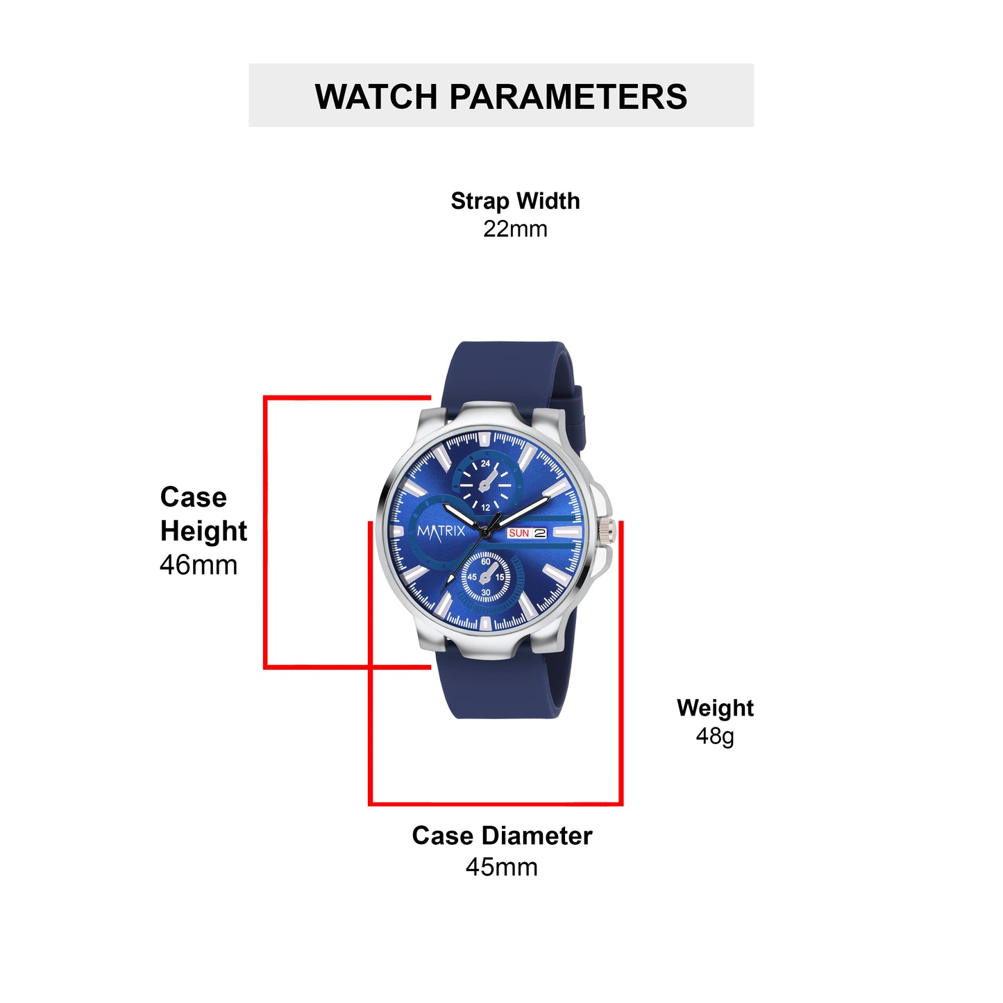 Matrix SUPERIOR 2.0 Day & Date Silicone Strap Analog Watch For Men & Boys