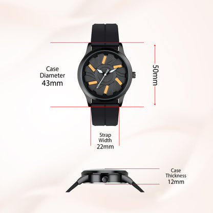 MotionX Rotating Dial With Radium Inside Black Mens Analog Watch