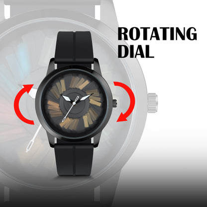 MotionX Rotating Dial With Radium Inside Black Mens Analog Watch
