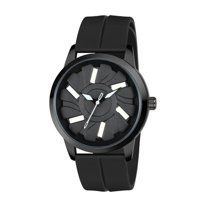 MotionX Rotating Dial With Radium Inside Black Mens Analog Watch