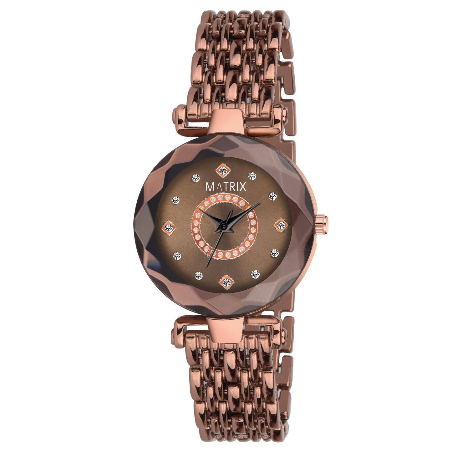 Matrix Moments Collection | Diamond Cut Glass Bracelet Style Watch For Women