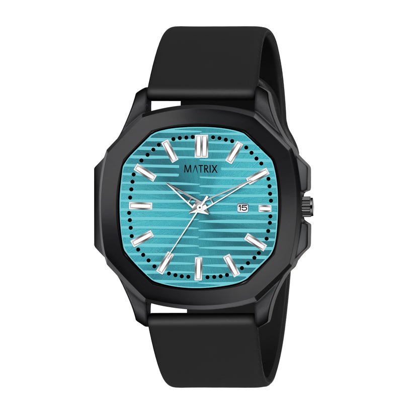 Iconic Date Display with Softest Silicone Strap Analog Watch for Men ...