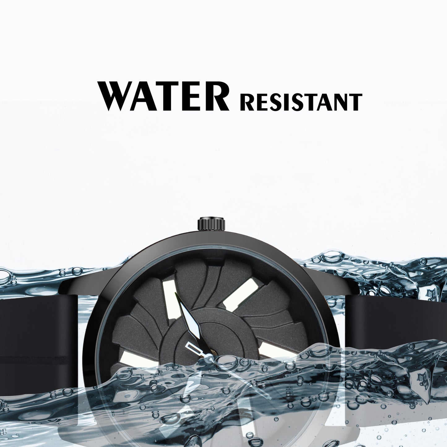 MotionX Rotating Dial With Radium Inside Black Mens Analog Watch