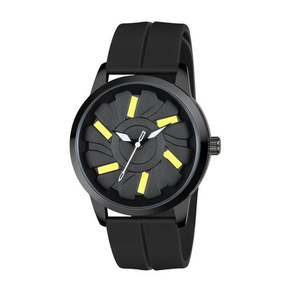 MotionX Rotating Dial With Radium Inside Black Mens Analog Watch