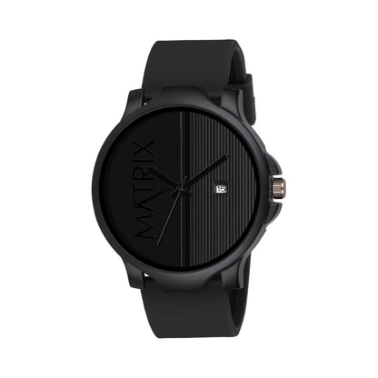 Matrix Day & Date Silicone Strap Analog Watch For Men & Boys