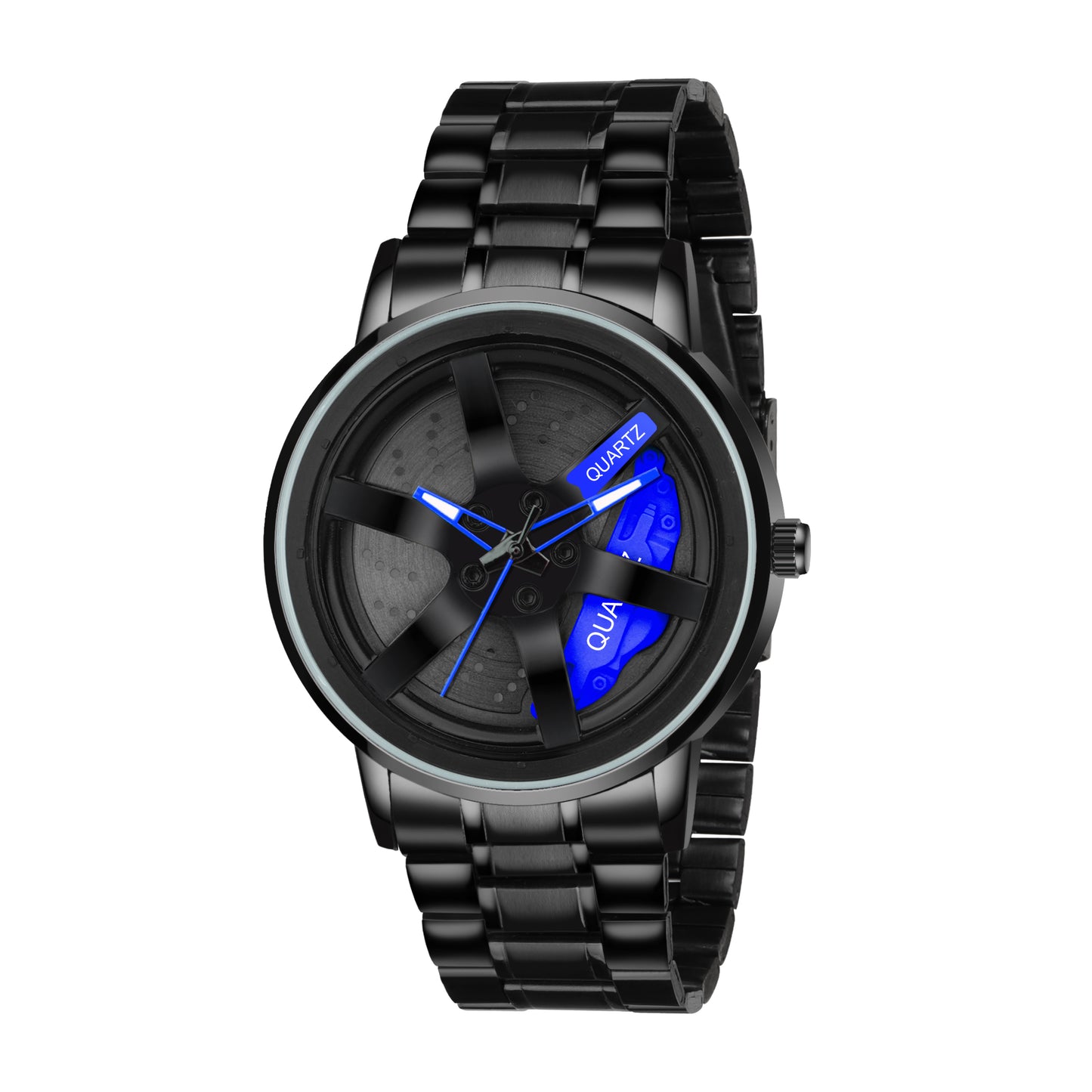 MotionX Spinning Car Wheel Dial Chain Strap Analog Watch for Men