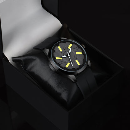 MotionX Rotating Dial With Radium Inside Black Mens Analog Watch