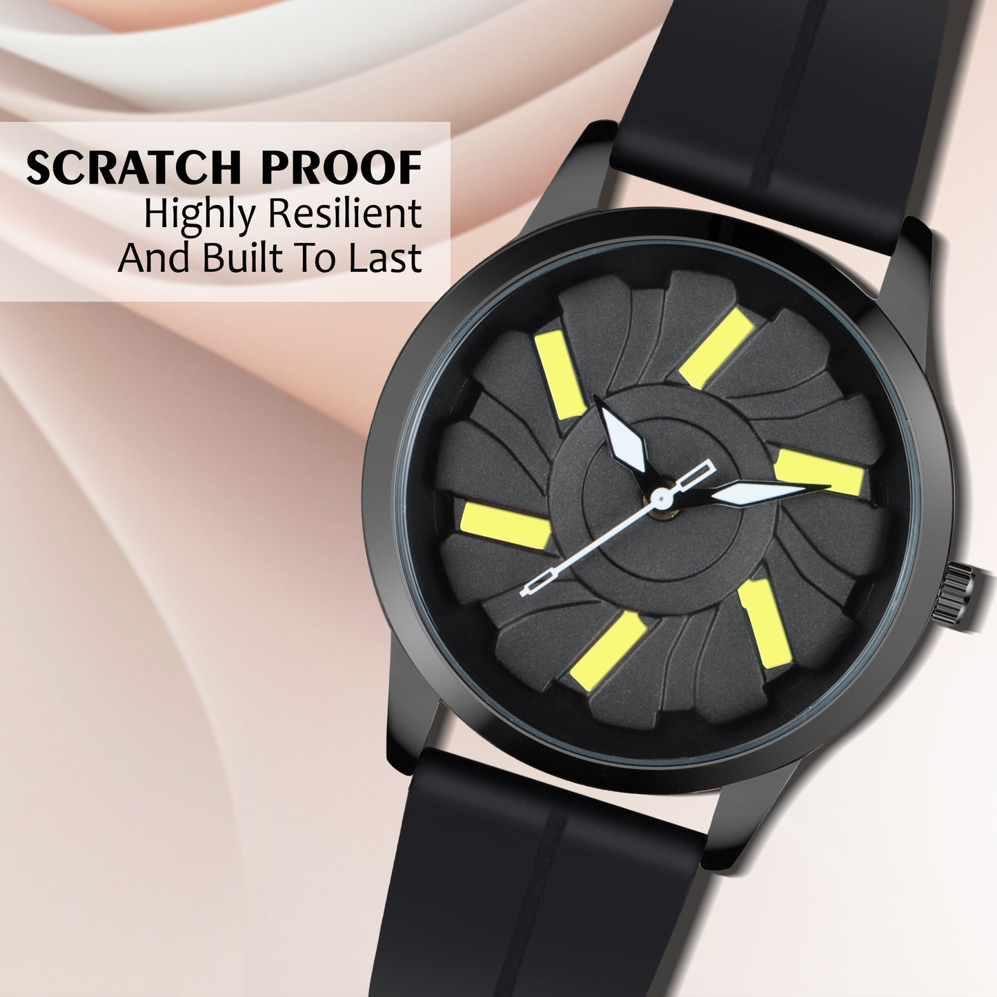 MotionX Rotating Dial With Radium Inside Black Mens Analog Watch