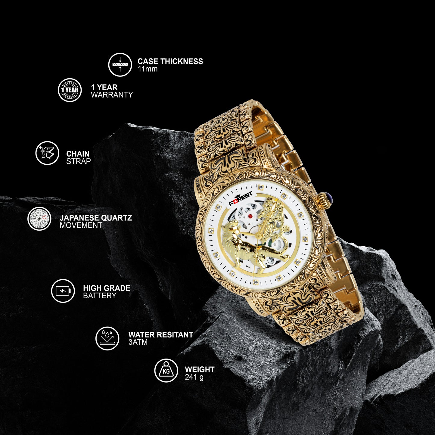 MATRIX Forest Dragon Analog Watch for Men & Boys