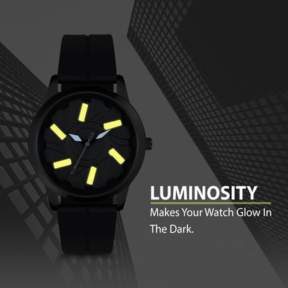 MotionX Rotating Dial With Radium Inside Black Mens Analog Watch