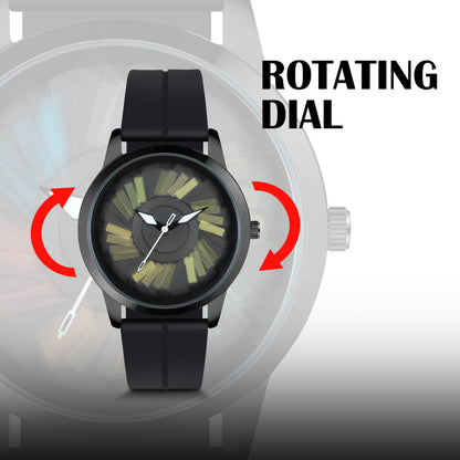 MotionX Rotating Dial With Radium Inside Black Mens Analog Watch