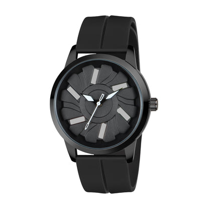 MotionX Rotating Dial With Radium Inside Black Mens Analog Watch