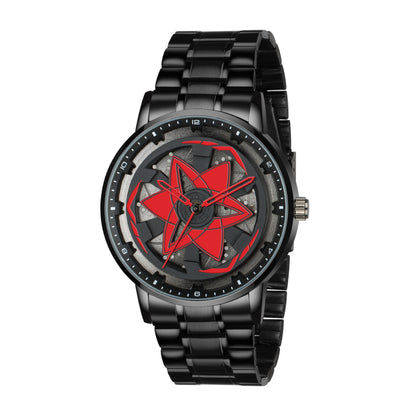 MotionX Spinning Car Wheel Dial Chain Strap Analog Watch for Men