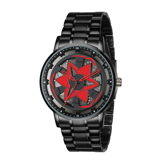 MotionX Spinning Car Wheel Dial Chain Strap Analog Watch for Men