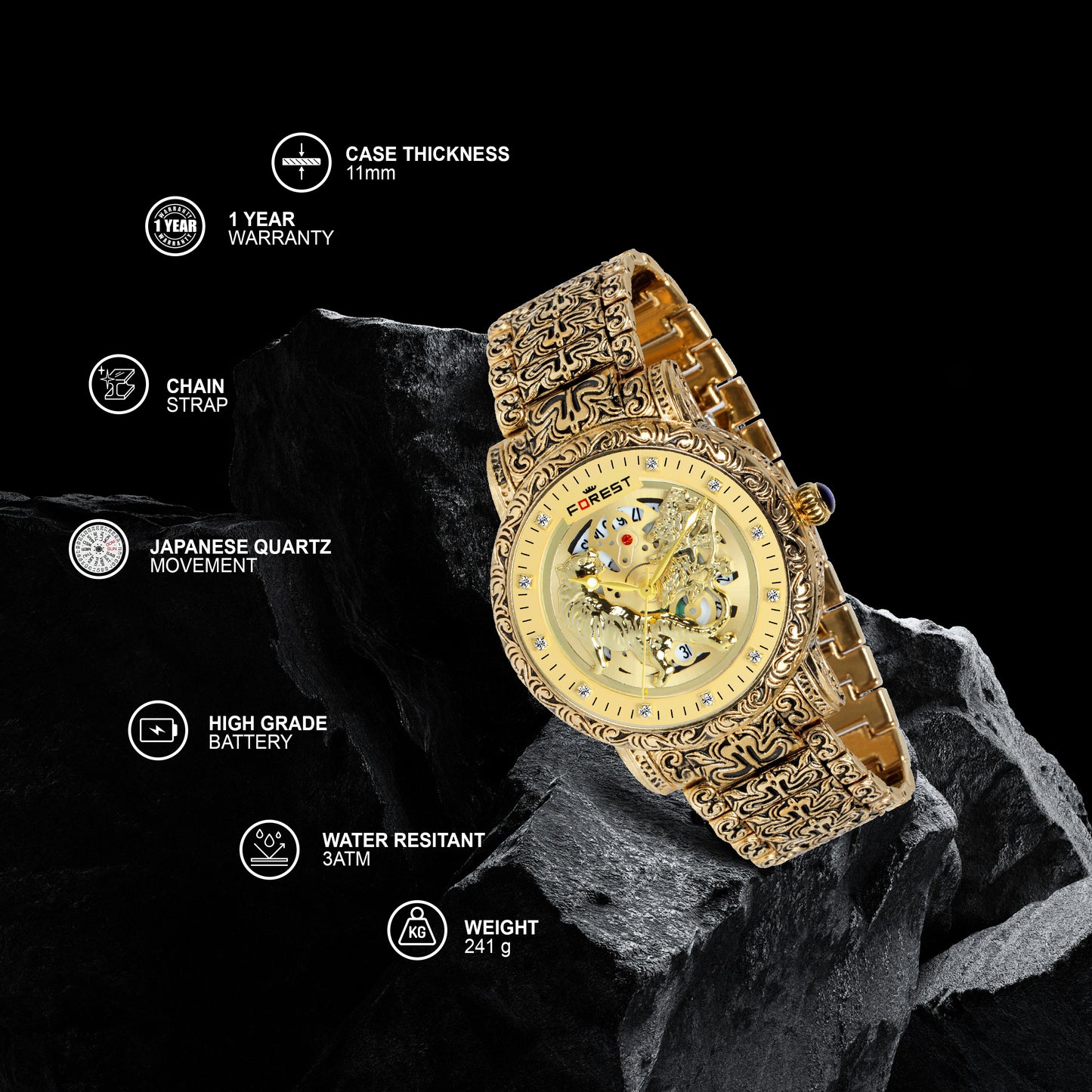 MATRIX Forest Dragon Analog Watch for Men & Boys