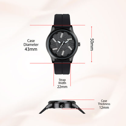 MotionX Rotating Dial With Radium Inside Black Mens Analog Watch