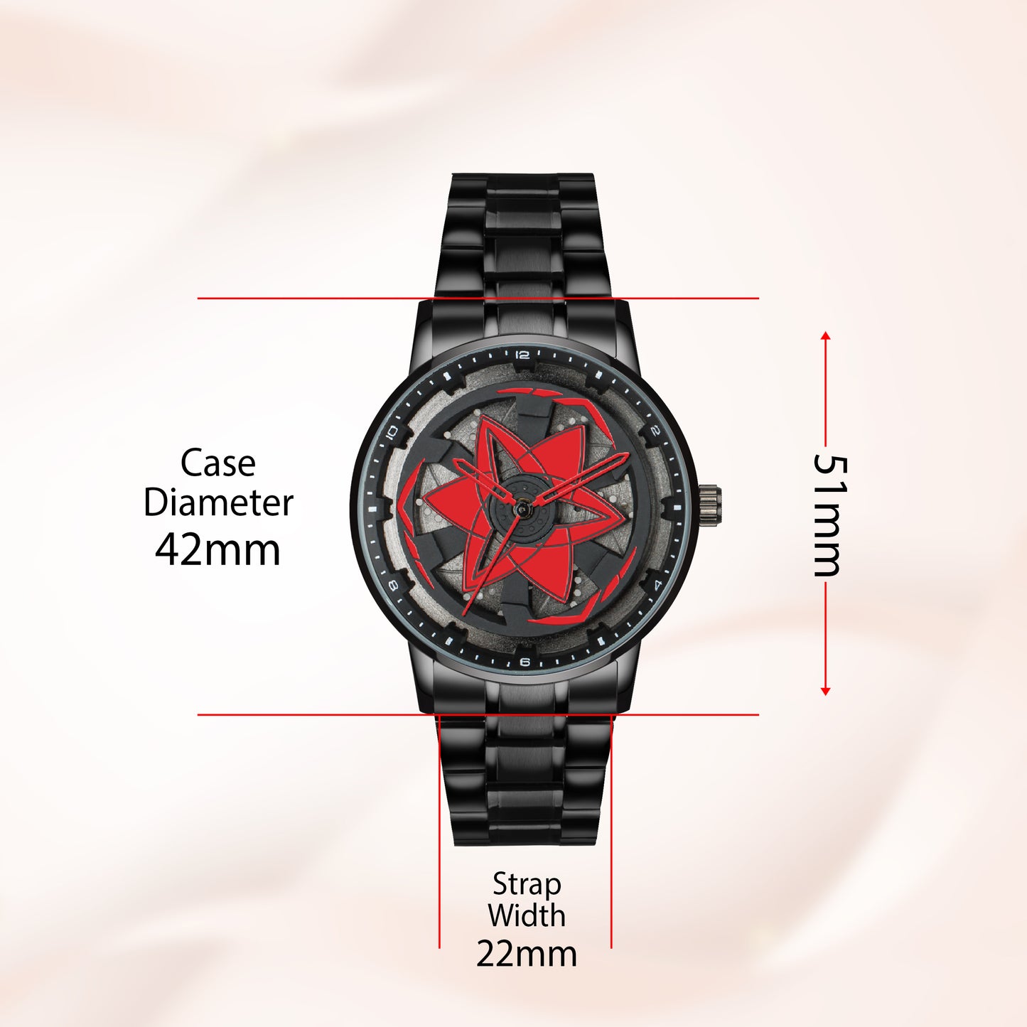 MotionX Spinning Car Wheel Dial Chain Strap Analog Watch for Men