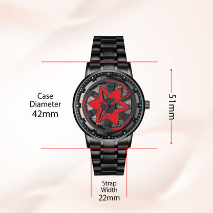 MotionX Spinning Car Wheel Dial Chain Strap Analog Watch for Men