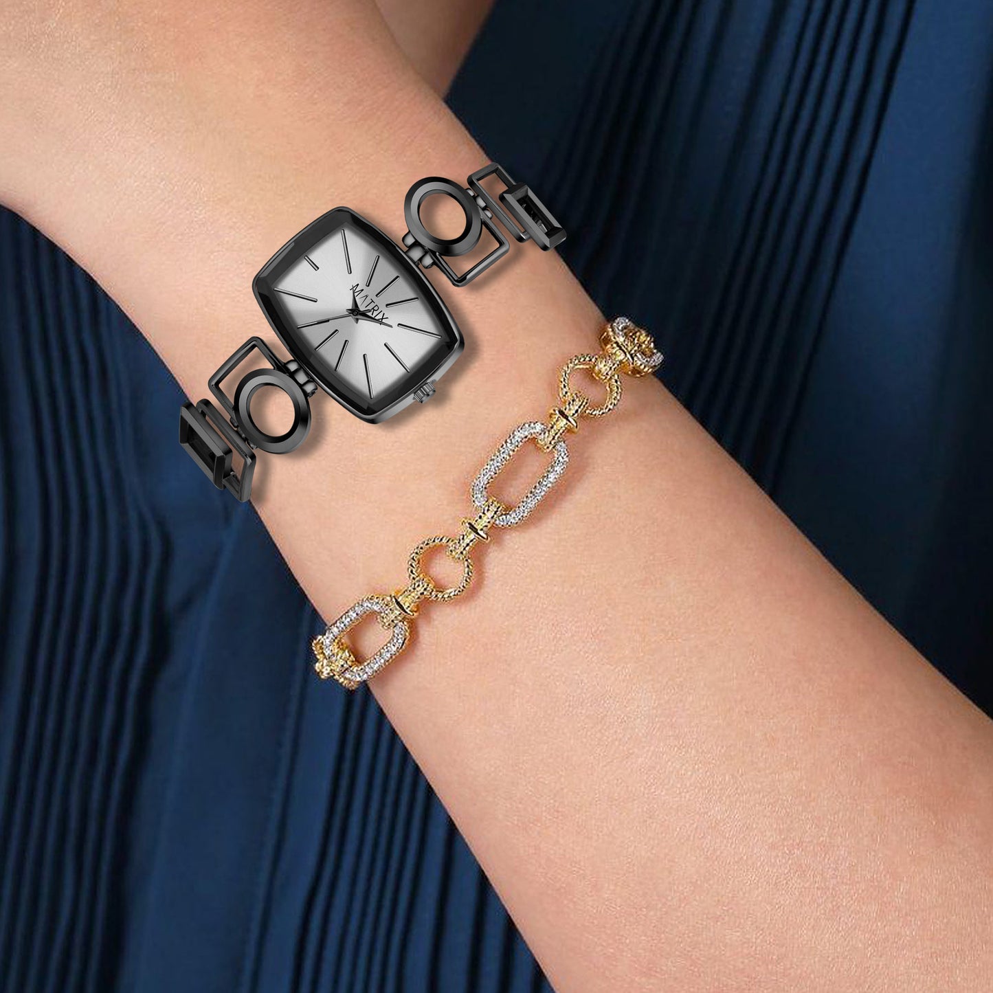 Matrix Timepiece Blush Collection | Designer Bracelet Chain Watch for Women