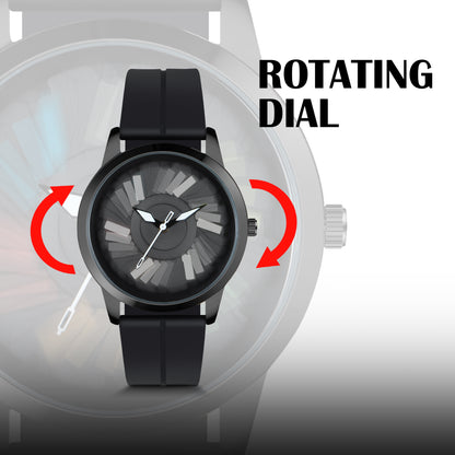 MotionX Rotating Dial With Radium Inside Black Mens Analog Watch
