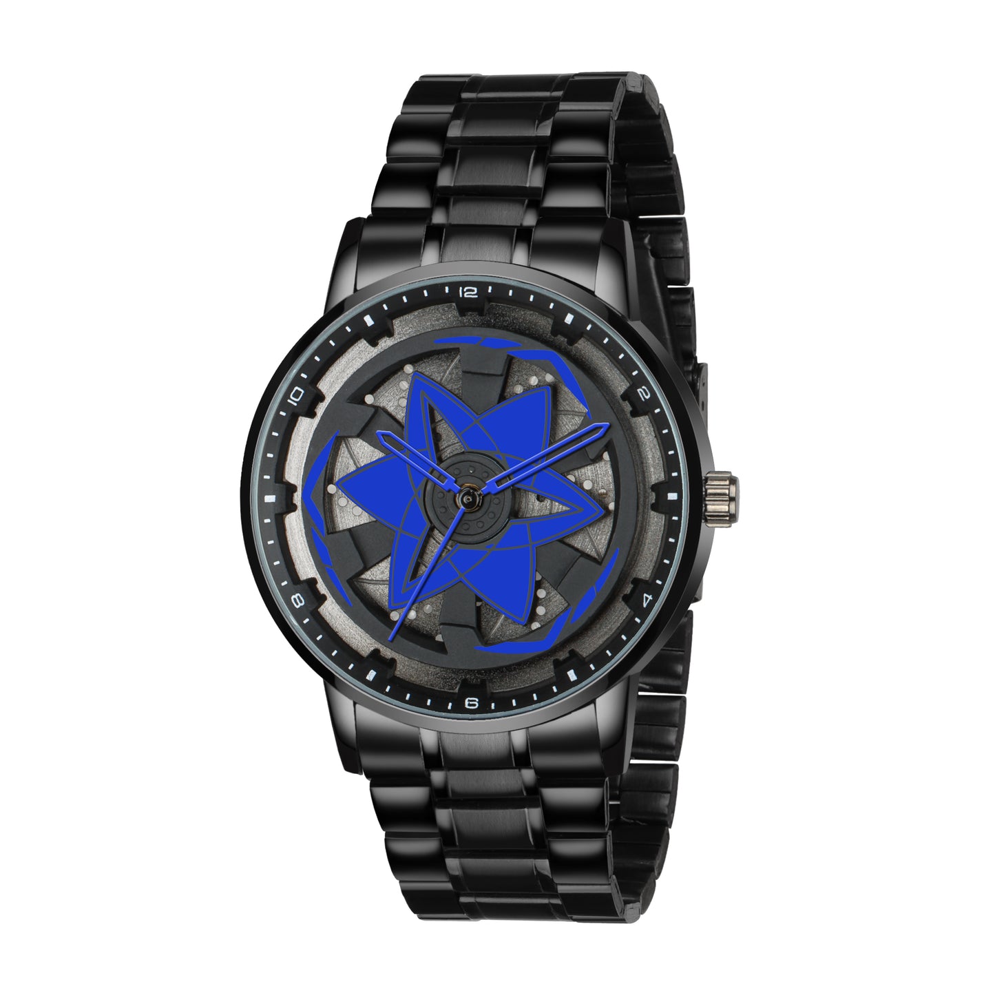 MotionX Spinning Car Wheel Dial Chain Strap Analog Watch for Men