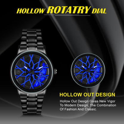 MotionX Spinning Car Wheel Dial Chain Strap Analog Watch for Men