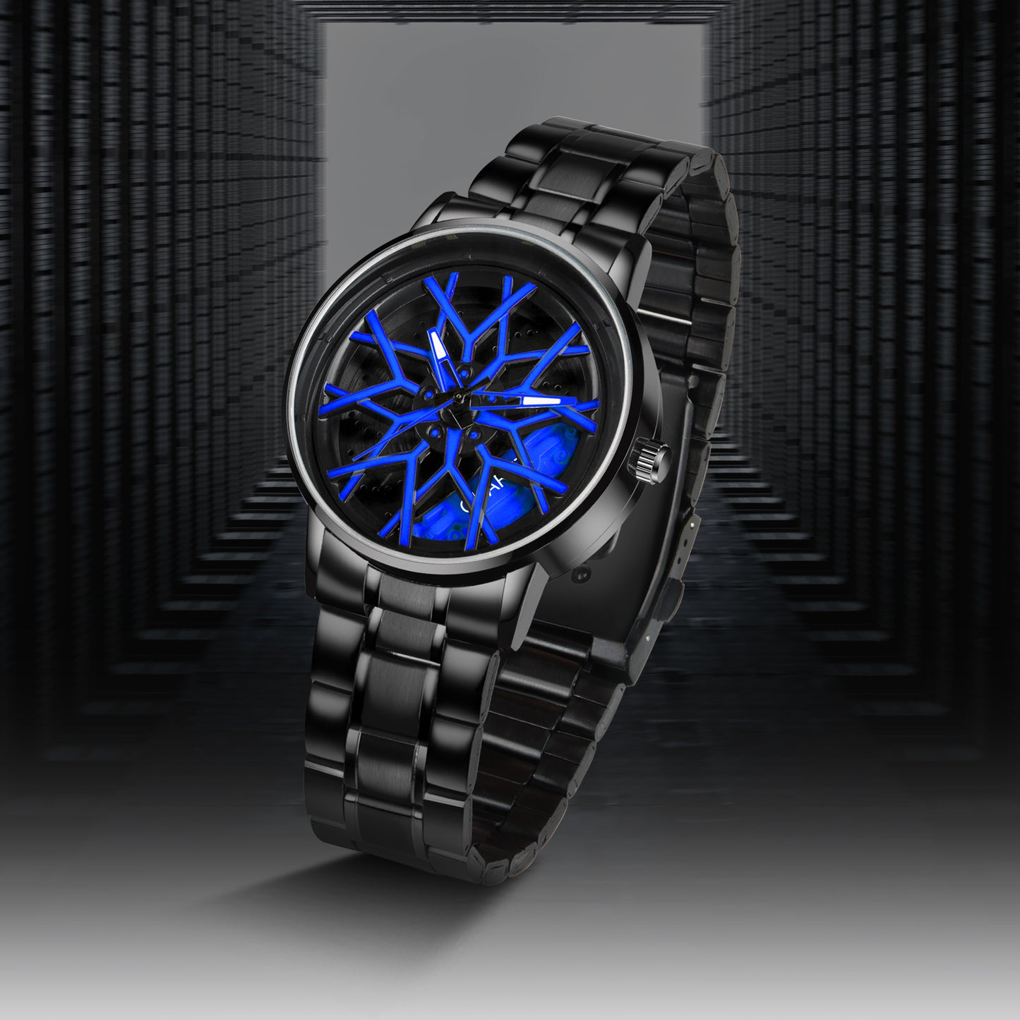 MotionX Spinning Car Wheel Dial Chain Strap Analog Watch for Men